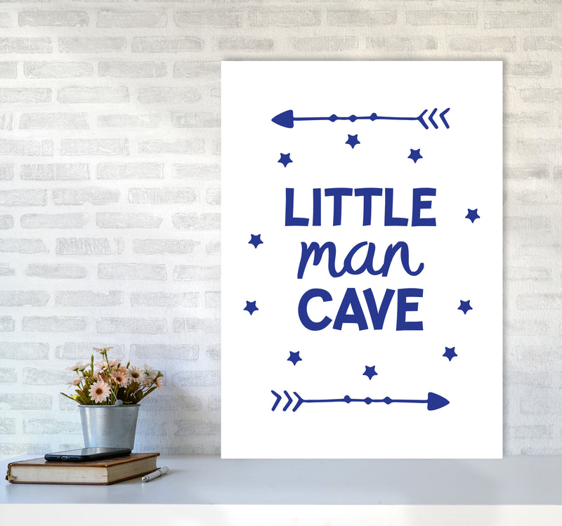 Little Man Cave Navy Arrows Framed Nursey Wall Art Print A1 Black Frame