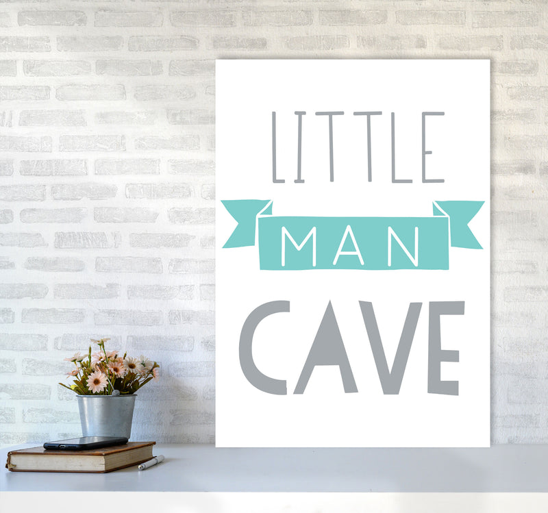 Little Man Cave Mint Banner Framed Nursey Wall Art Print A1 Black Frame