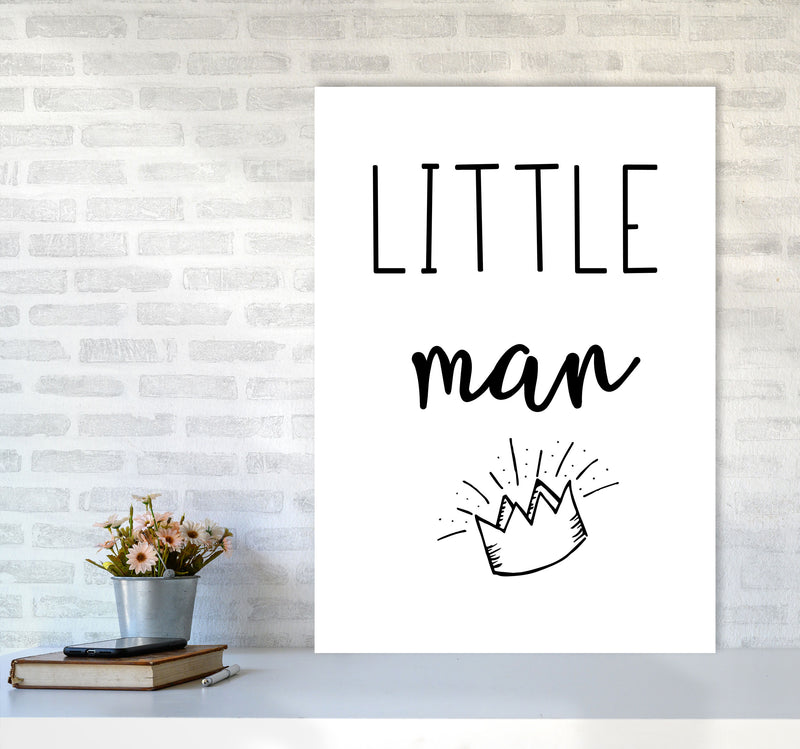 Little Man Crown Framed Nursey Wall Art Print A1 Black Frame