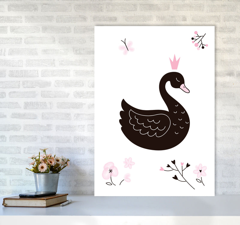 Black Swan Modern Print Animal Art Print A1 Black Frame