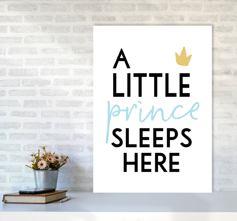 A Little Prince Sleeps Here Framed Nursey Wall Art Print A1 Black Frame
