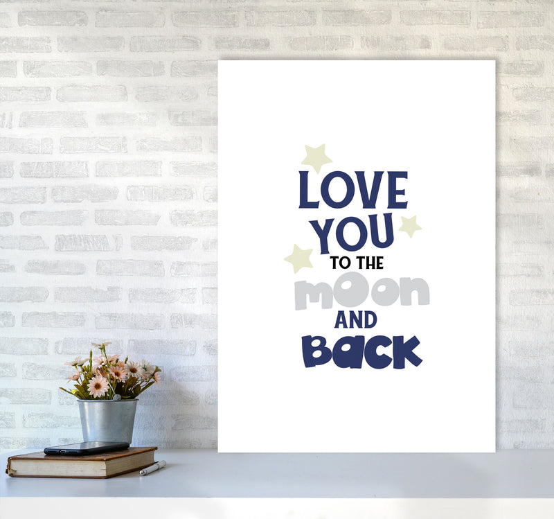 Love You To The Moon And Back Framed Typography Wall Art Print A1 Black Frame