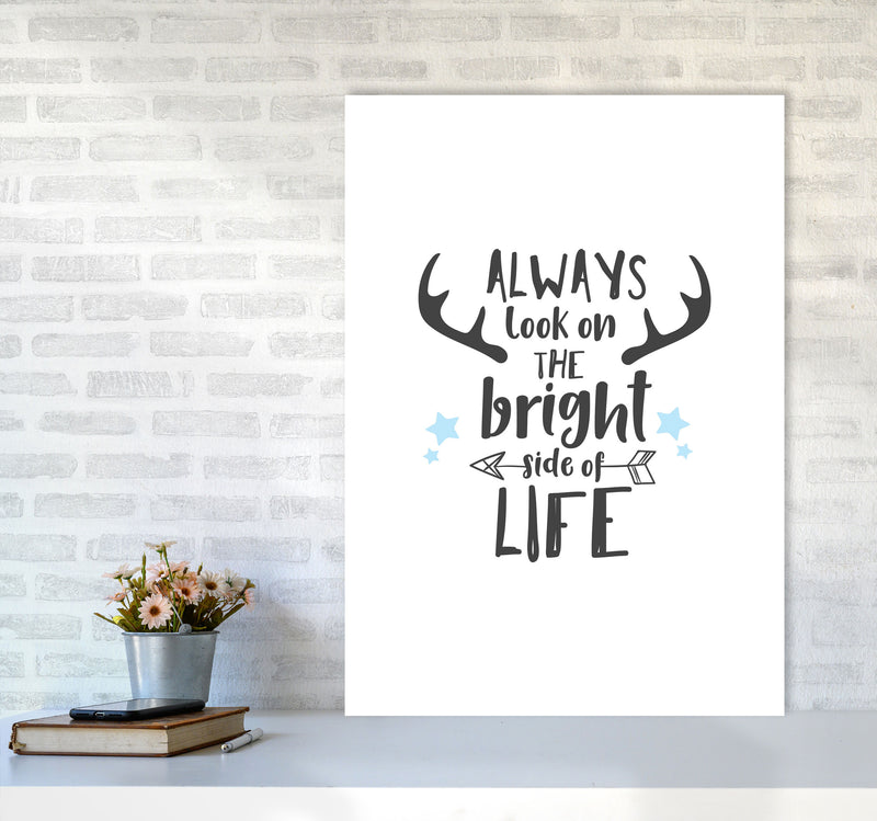 Bright Side Of Life Framed Typography Wall Art Print A1 Black Frame