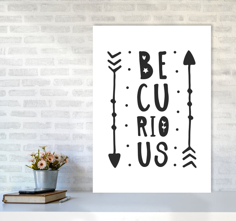Be Curious Black Framed Typography Wall Art Print A1 Black Frame