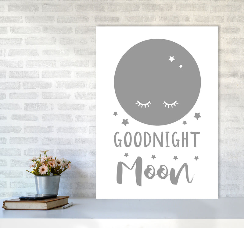 Goodnight Moon Grey Framed Nursey Wall Art Print A1 Black Frame