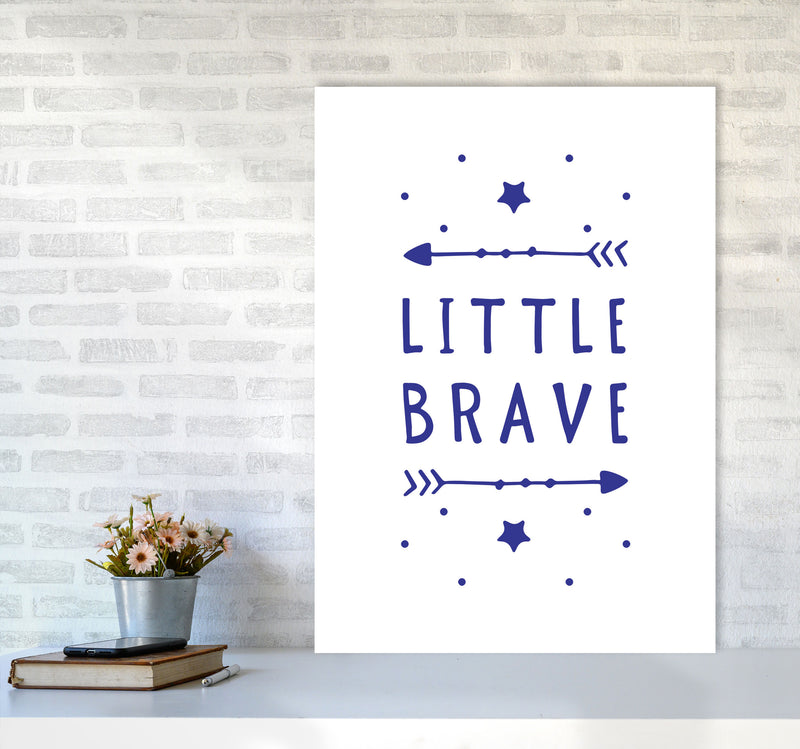 Little Brave Navy Framed Typography Wall Art Print A1 Black Frame