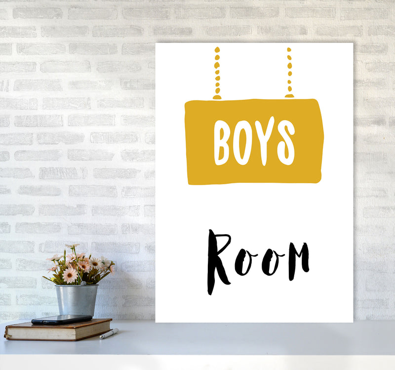 Boys Room Mustard Framed Nursey Wall Art Print A1 Black Frame