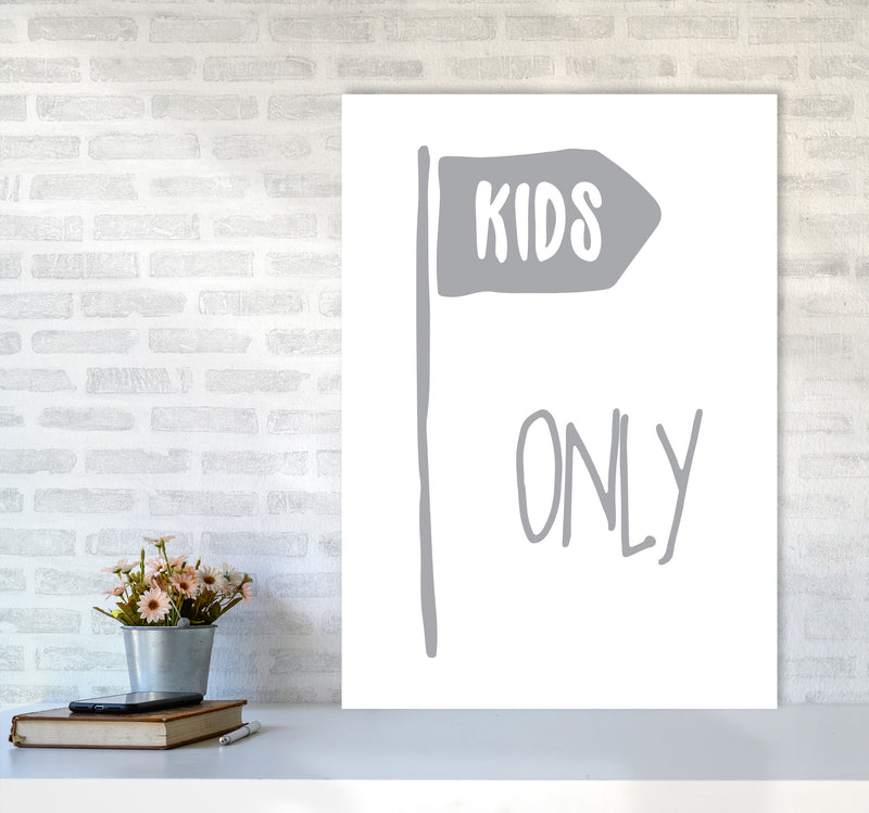 Kids Only Grey Framed Nursey Wall Art Print A1 Black Frame