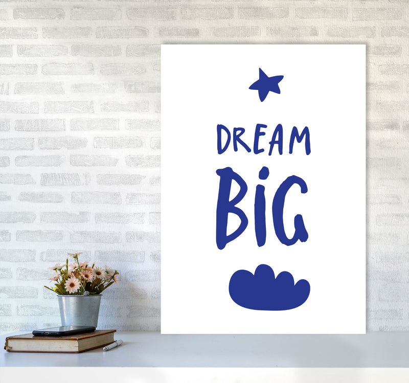 Dream Big Navy Framed Typography Wall Art Print A1 Black Frame