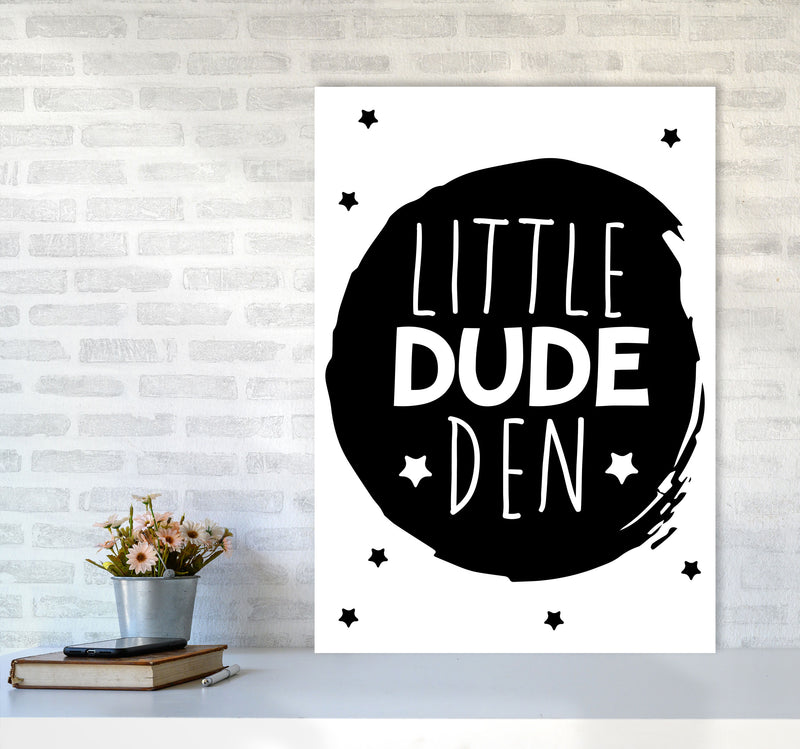 Little Dude Den Black Circle Framed Nursey Wall Art Print A1 Black Frame