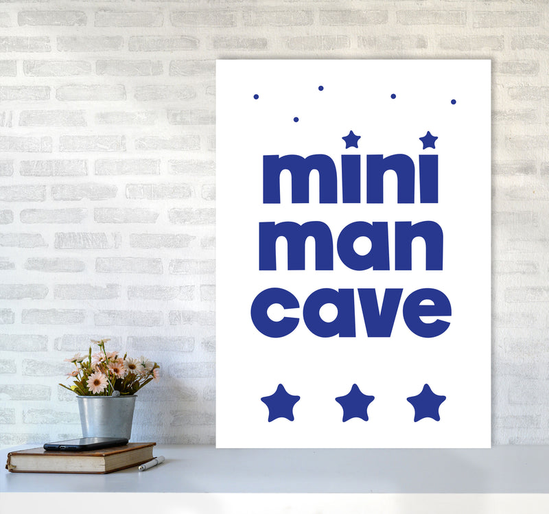 Mini Man Cave Navy Framed Nursey Wall Art Print A1 Black Frame