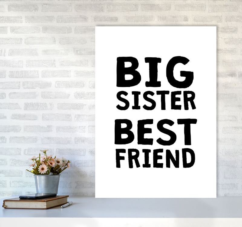 Big Sister Best Friend Black Framed Typography Wall Art Print A1 Black Frame
