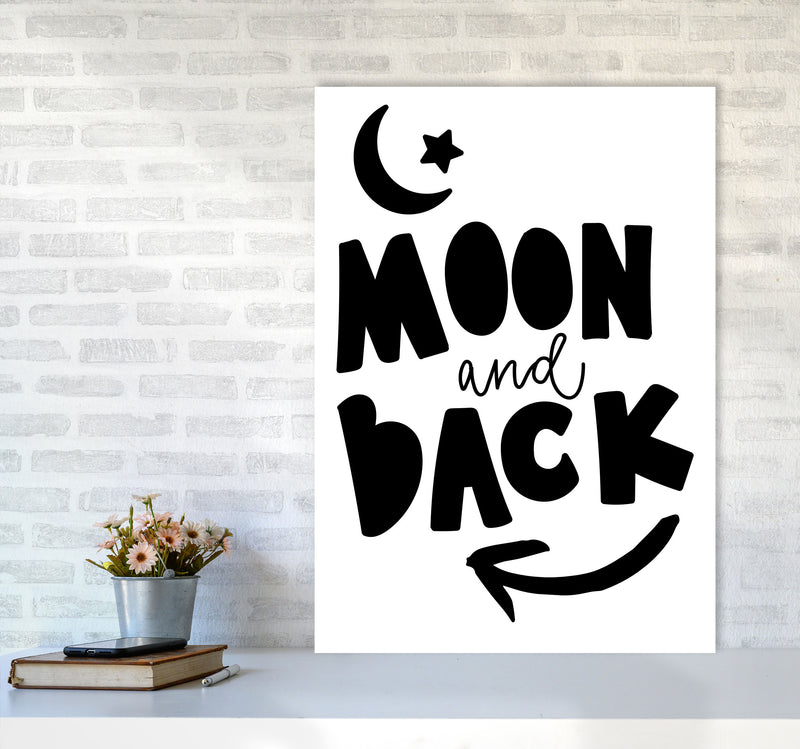 Moon And Back Black Framed Typography Wall Art Print A1 Black Frame
