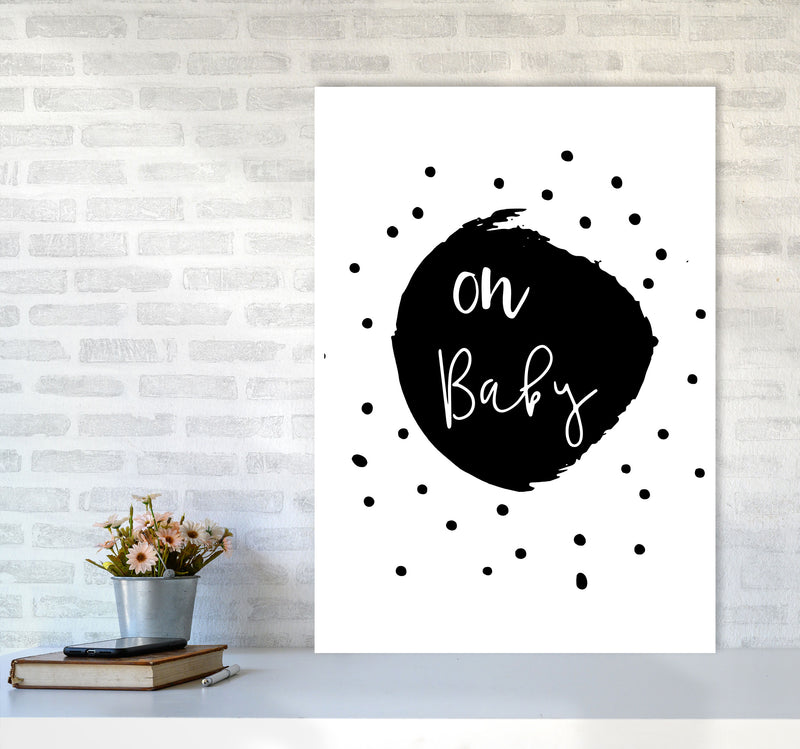 Oh Baby Black Framed Typography Wall Art Print A1 Black Frame