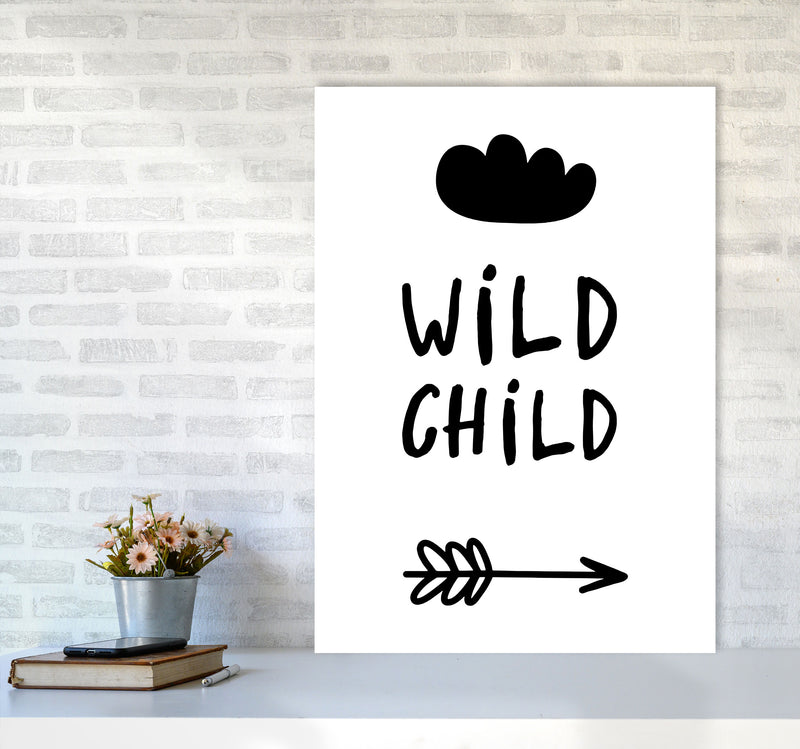 Wild Child Black Framed Nursey Wall Art Print A1 Black Frame