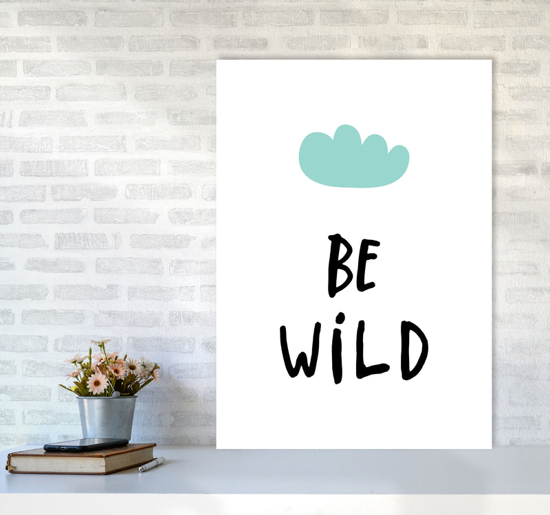 Be Wild Mint Cloud Framed Typography Wall Art Print A1 Black Frame