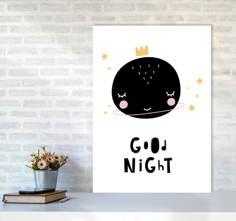Good Night Planet Framed Nursey Wall Art Print A1 Black Frame
