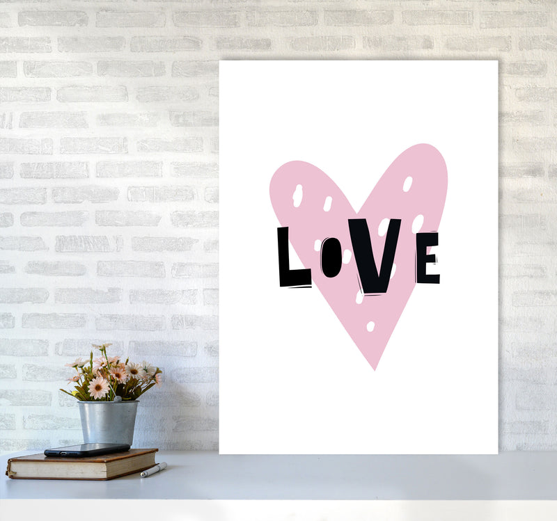 Love Heart Scandi Framed Typography Wall Art Print A1 Black Frame