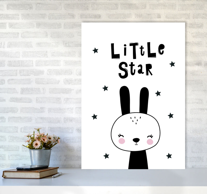 Little Star Bunny Framed Nursey Wall Art Print A1 Black Frame