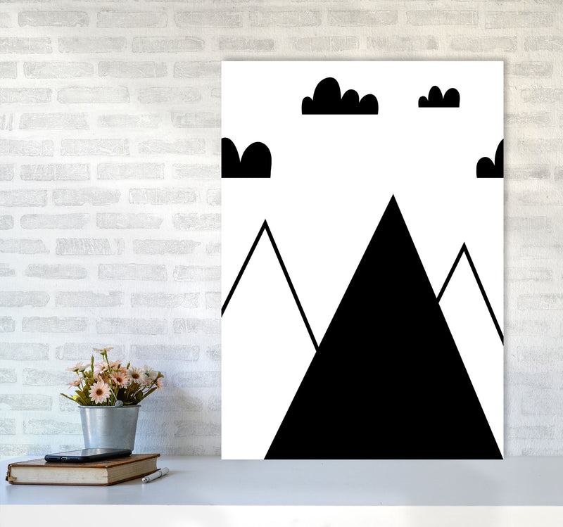 Scandi Mountains Modern Print A1 Black Frame