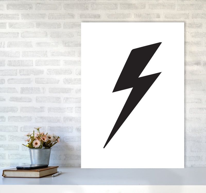 Lightning Bolt Framed Nursey Wall Art Print A1 Black Frame