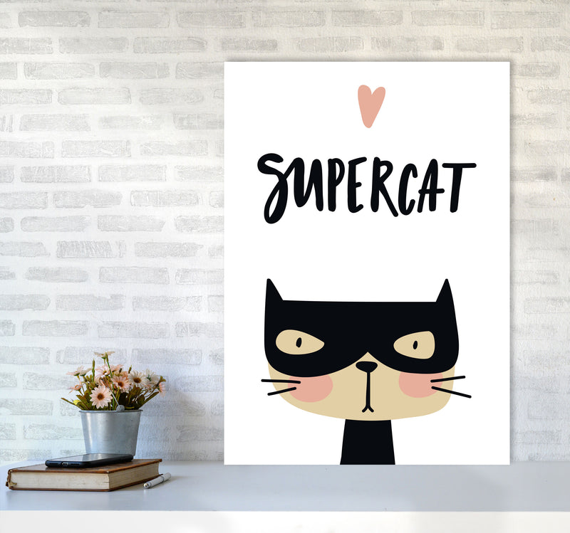 Supercat Framed Nursey Wall Art Print A1 Black Frame