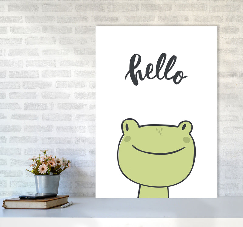 Hello Frog Modern Print Animal Art Print A1 Black Frame