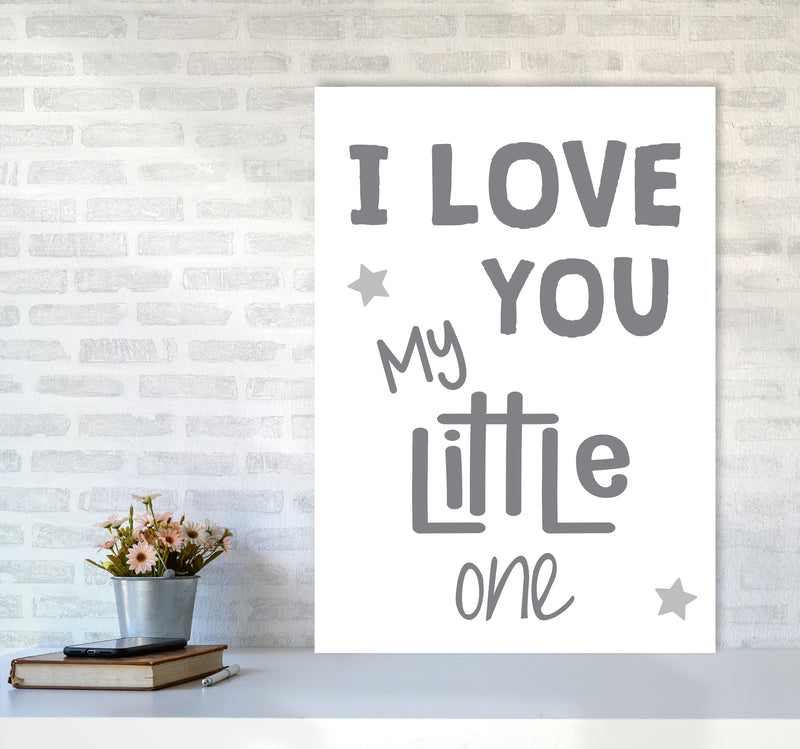 I Love You Little One Grey Framed Nursey Wall Art Print A1 Black Frame
