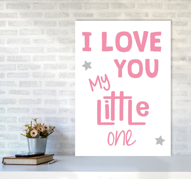 I Love You Little One Pink Framed Nursey Wall Art Print A1 Black Frame