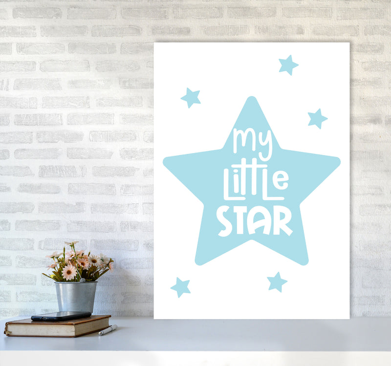 My Little Star Blue Framed Nursey Wall Art Print A1 Black Frame