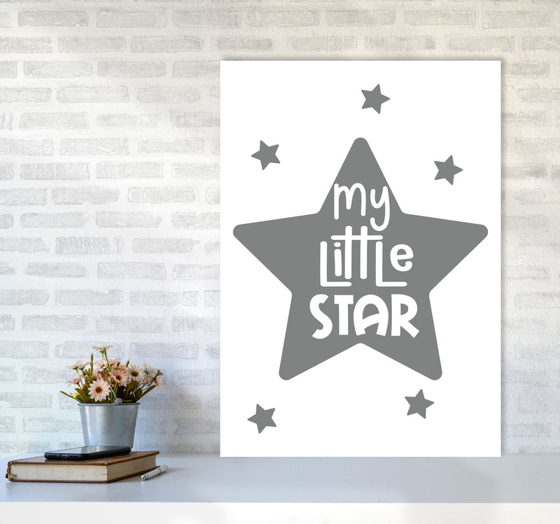 My Little Star Grey Framed Nursey Wall Art Print A1 Black Frame