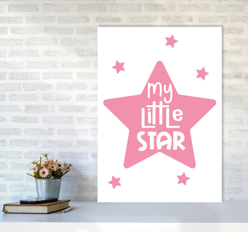 My Little Star Pink Framed Nursey Wall Art Print A1 Black Frame