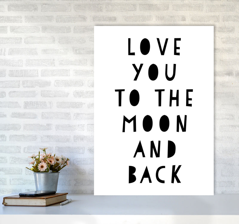 Love You To The Moon And Back Black Framed Typography Wall Art Print A1 Black Frame