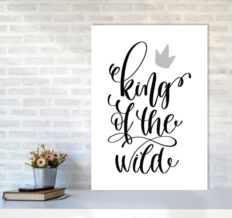 King Of The Wild Black Framed Typography Wall Art Print A1 Black Frame