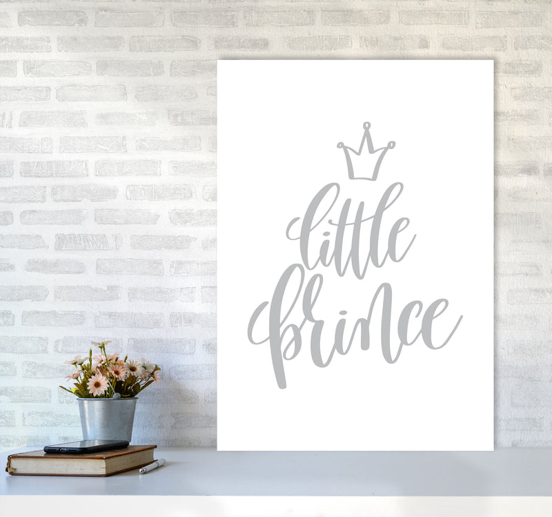 Little Prince Grey Framed Nursey Wall Art Print A1 Black Frame