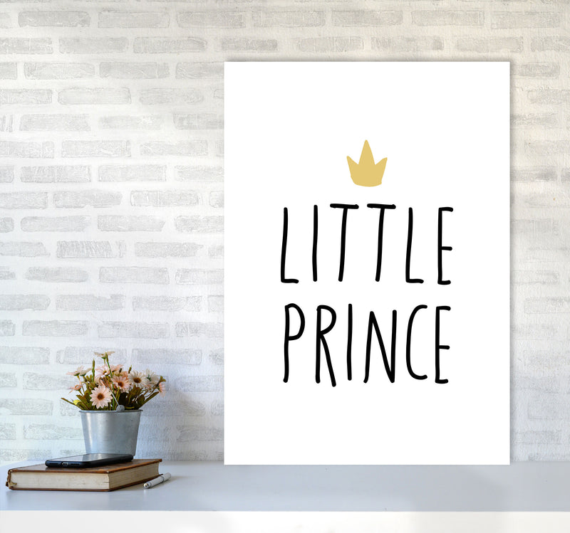 Little Prince Black And Gold Framed Nursey Wall Art Print A1 Black Frame