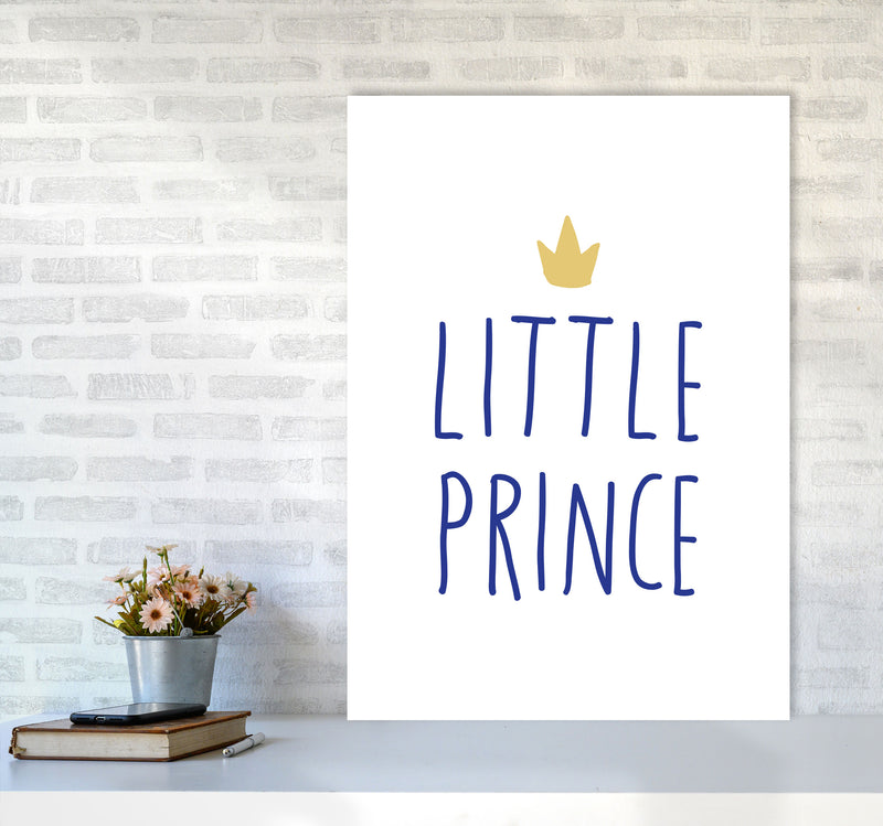 Little Prince Navy And Gold Framed Nursey Wall Art Print A1 Black Frame