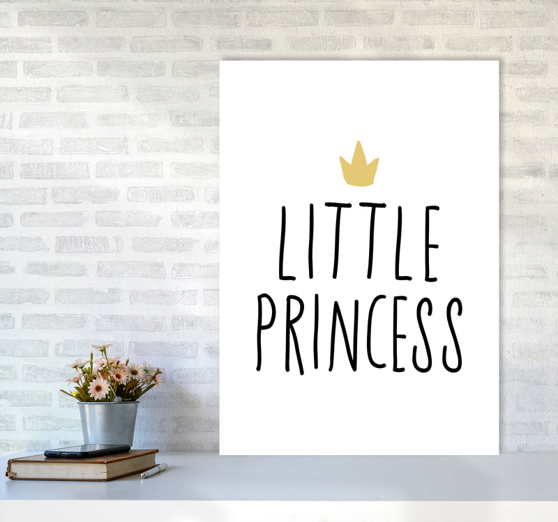 Little Princess Black And Gold Framed Nursey Wall Art Print A1 Black Frame