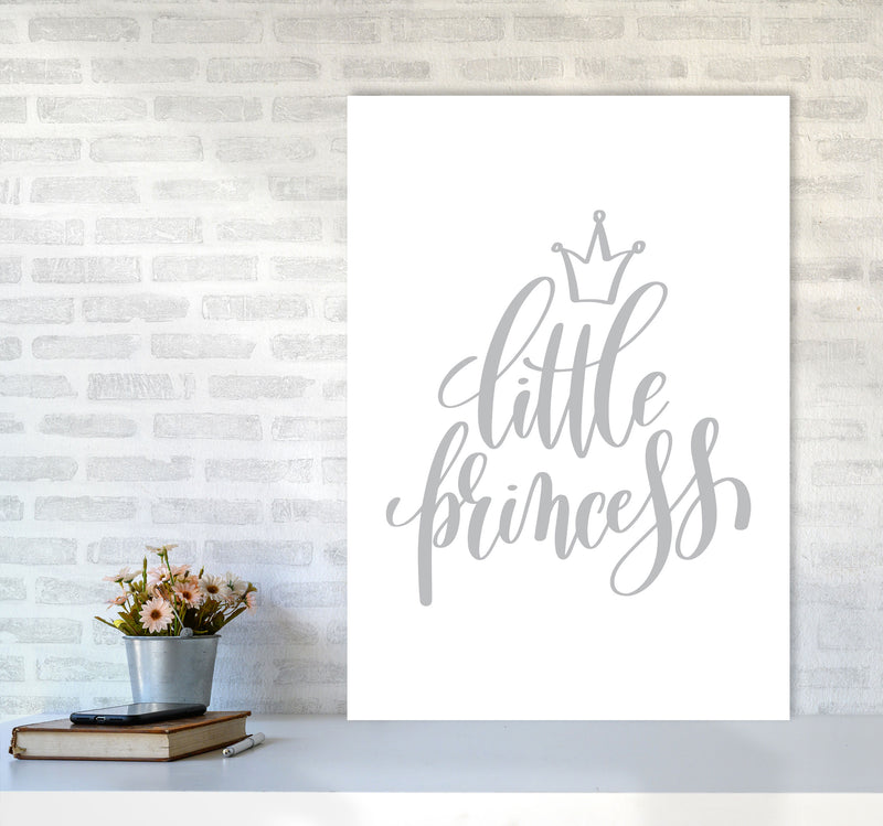 Little Princess Grey Framed Nursey Wall Art Print A1 Black Frame