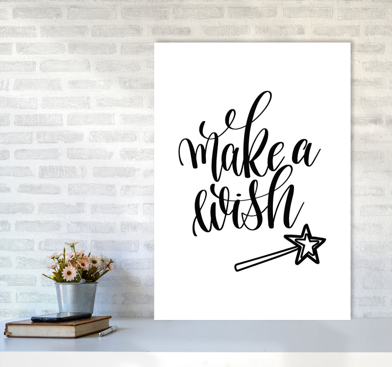Make A Wish Black Framed Typography Wall Art Print A1 Black Frame