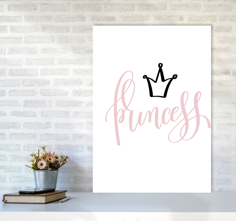 Princess Pink And Black Framed Nursey Wall Art Print A1 Black Frame