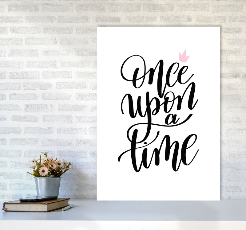 Once Upon A Time Black Framed Typography Wall Art Print A1 Black Frame