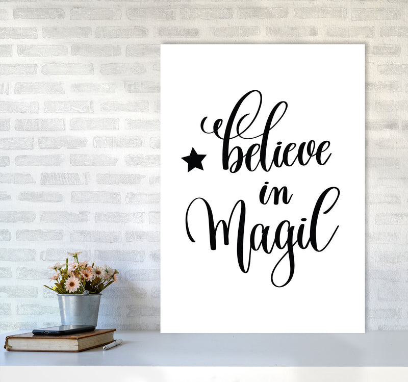 Believe In Magic Black Framed Typography Wall Art Print A1 Black Frame