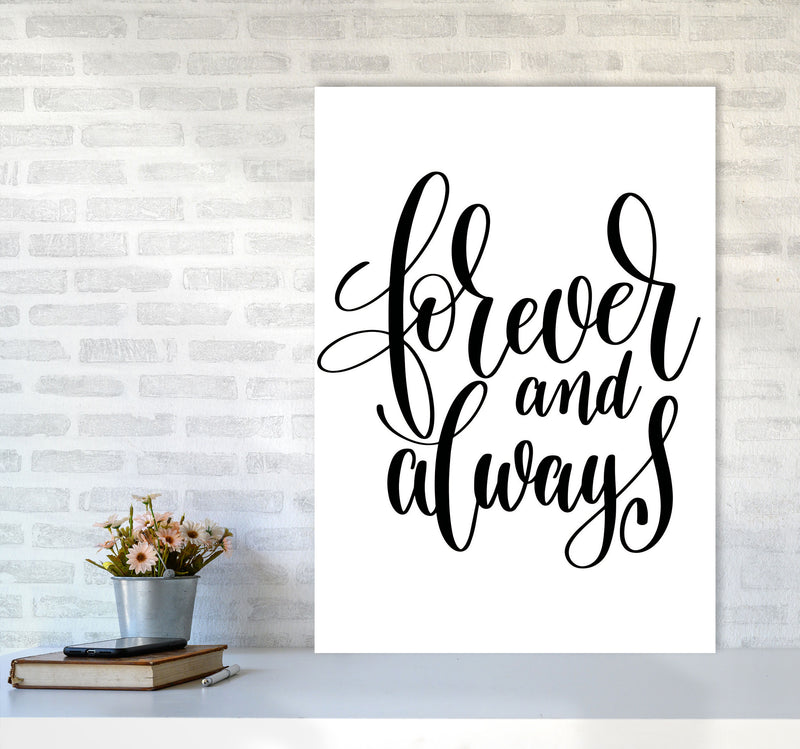 Forever And Always Black Framed Typography Wall Art Print A1 Black Frame