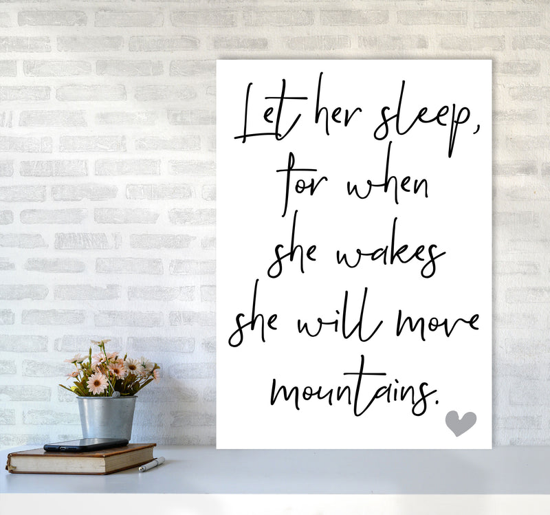 Let Her Sleep Framed Typography Wall Art Print A1 Black Frame