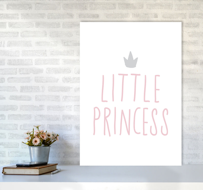 Little Princess Pink And Grey Framed Nursey Wall Art Print A1 Black Frame