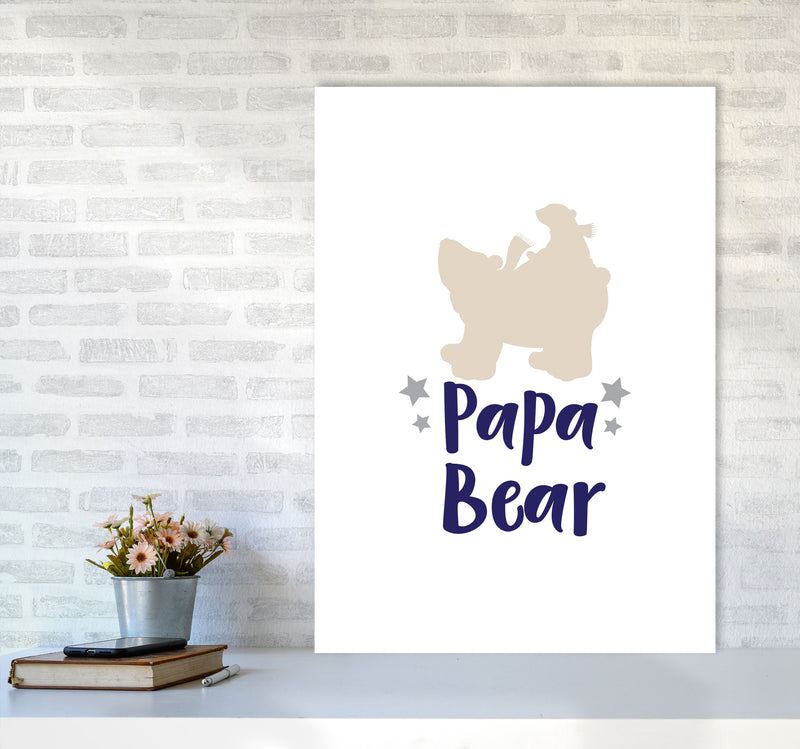 Papa Bear Framed Nursey Wall Art Print A1 Black Frame