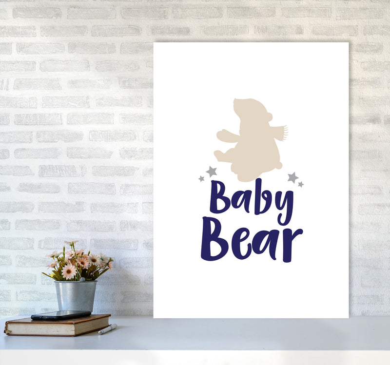 Baby Bear Framed Nursey Wall Art Print A1 Black Frame