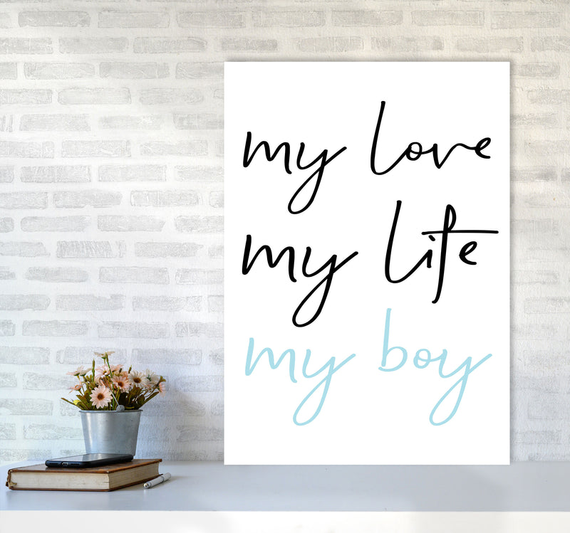 My Love My Life My Boy Framed Nursey Wall Art Print A1 Black Frame