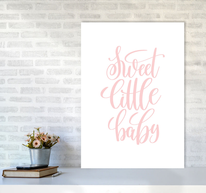 Sweet Little Baby Pink Framed Nursey Wall Art Print A1 Black Frame